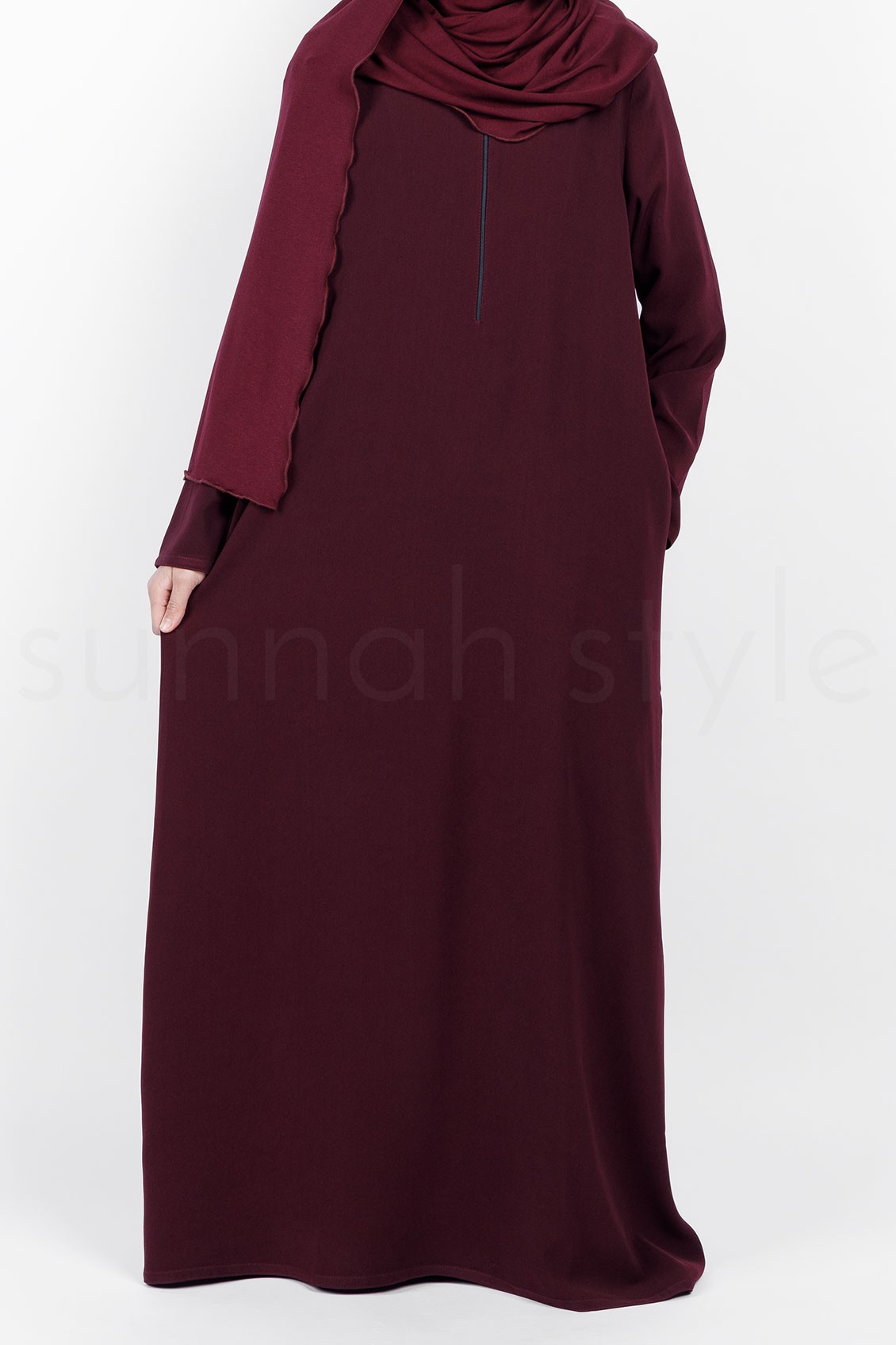 Sunnah Style Essentials Closed Abaya Slim Garnet